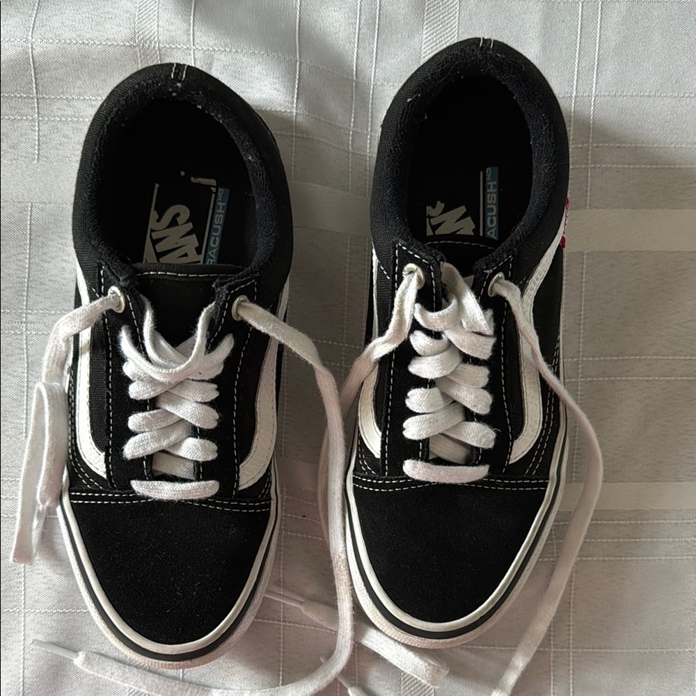 Vans Classic Black and White Lace-Up Shoes